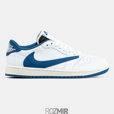 Кросівки Nike Air Jordan 1 Low x Travis Scott x Fragment "White/Blue"
