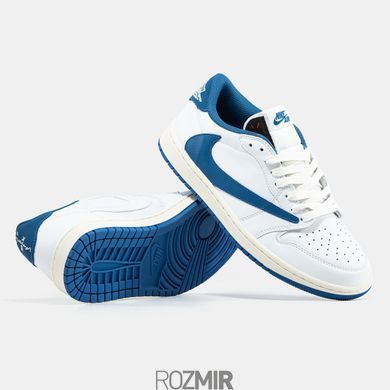 Кросівки Nike Air Jordan 1 Low x Travis Scott x Fragment "White/Blue"