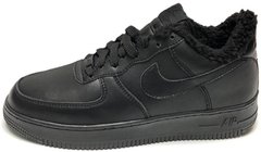 Зимние кроссовки Nike Air Force 1 Low Leather "Black" с мехом, 38