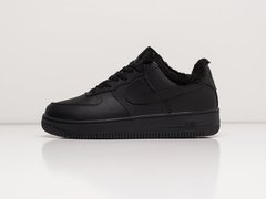 Зимние кроссовки Nike Air Force 1 Low Leather "Black" с мехом