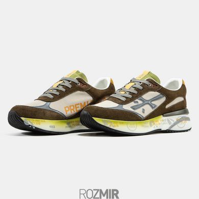 Мужские кроссовки Premiata Moerun "Brown/White/Black/Gray/Yellow/Green"