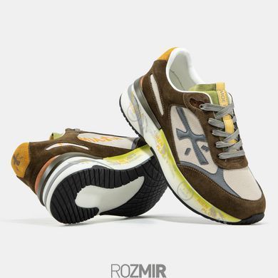 Мужские кроссовки Premiata Moerun "Brown/White/Black/Gray/Yellow/Green"