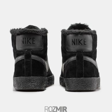 Зимние мужские кроссовки Nike Blazer Mid Winter "Black" с мехом