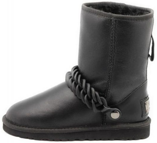 ugg classic short metallic black