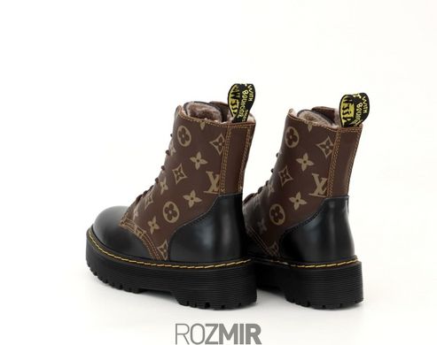 Зимние ботинки Dr. Martens Jadon x LV "Black/Brown" с мехом
