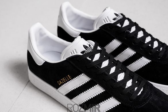 Кроссовки Adidas Originals Gazelle "Black/White/Gold"