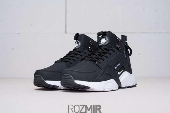 Мужские кроссовки ACRONYM х Nike Huarache CITY MID LEA "Black/White"