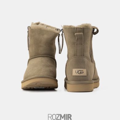 Женские угги UGG Classic Mini Double Zip "Khaki"