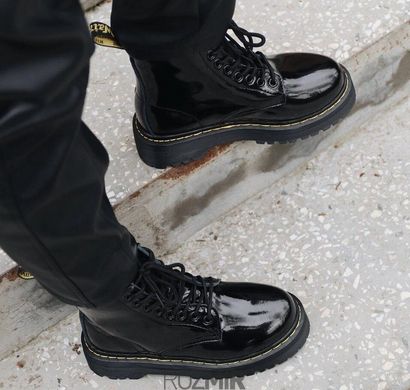 Зимние лакированные ботинки Dr. Martens Jadon Platform Patent FUR "Black" с мехом