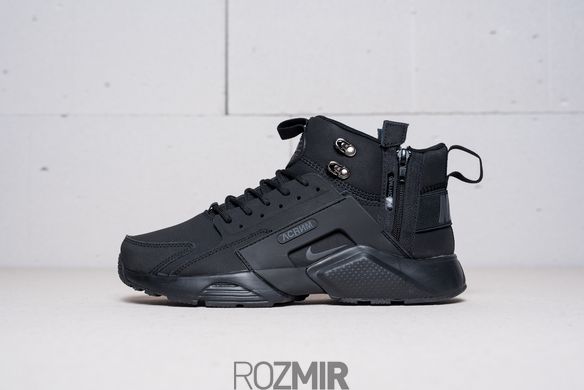 Мужские кроссовки ACRONYM x Nike Huarache CITY MID LEA "Black"