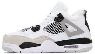 Зимние кроссовки Air Jordan 4 Retro "White/Grey/Black&rdquo; с мехом