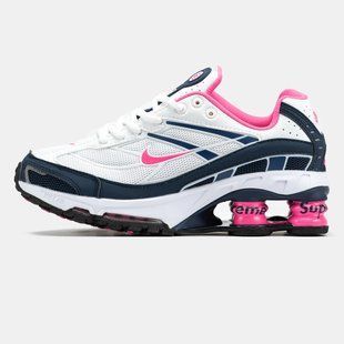 Жіночі кросівки Supreme x Nike Shox Ride 2 SP White/Navy Blue - Pink