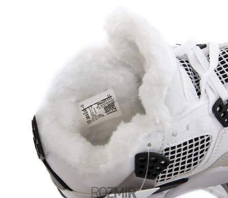 Зимние кроссовки Air Jordan 4 Retro "White/Grey/Black&rdquo; с мехом