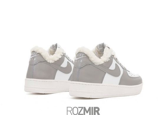 Зимние кроссовки Nike Air Force 1 Low Leather Winter "White/Grey" с мехом