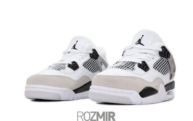 Зимние кроссовки Air Jordan 4 Retro "White/Grey/Black&rdquo; с мехом