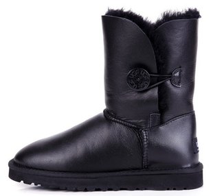 Женские угги UGG Bailey Button Metallic "Black"