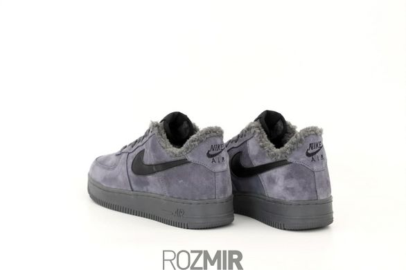 Зимние кроссовки Nike Air Force 1 Low "Grey/Black" с мехом
