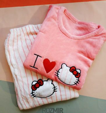 Женская теплая розовая пижама I Love Kitty "Pink/Red/White"