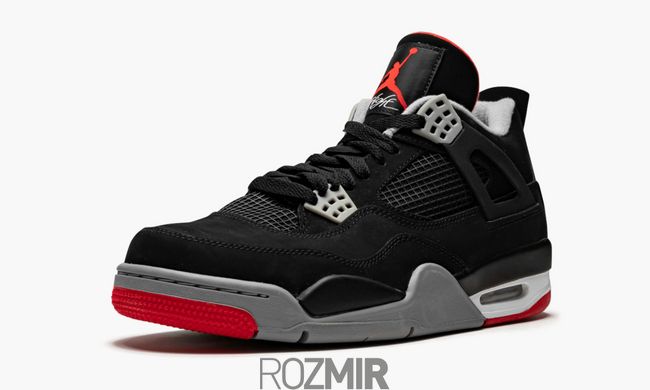 Баскетбольні кросівки Air Jordan 4 Retro Bred "Black/Fire Red-Cement Grey"