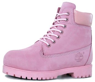 Женские ботинки Timberland Winter "Pink" с натуральным мехом