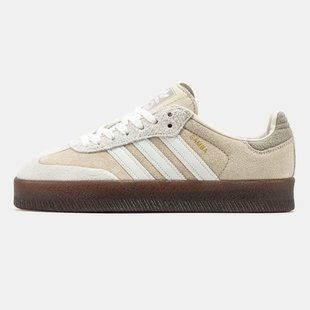 Женские кроссовки adidas Samba Linen Gum "Beige/Gray/Brown"