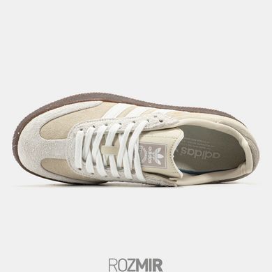 Женские кроссовки adidas Samba Linen Gum "Beige/Gray/Brown"