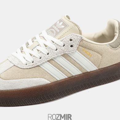 Женские кроссовки adidas Samba Linen Gum "Beige/Gray/Brown"