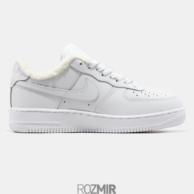 Зимние кроссовки Nike Air Force 1 Low Leather "White" с мехом