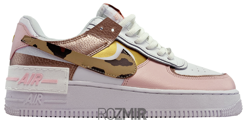 Женские кроссовки Nike Air Force 1 Shadow "White / Pink-Camo"