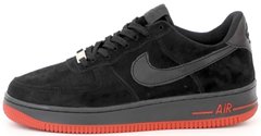 Мужские кроссовки Nike Air Force 1 Low Suede "Black/Red"