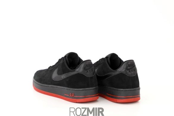 Чоловічі кросівки Nike Air Force 1 Low Suede "Black/Red"