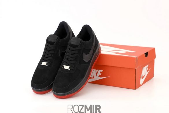 Мужские кроссовки Nike Air Force 1 Low Suede "Black/Red"