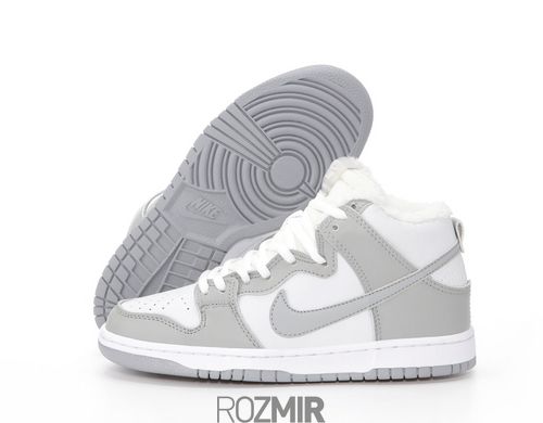 Зимние кроссовки Nike SB Dunk High Winter Vast Grey с мехом