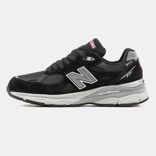 Мужские кроссовки New Balance 990 Gore-Tex Термо "Black/Grey-White"