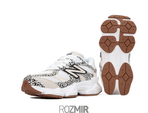 Женские кроссовки New Balance 9060 "Beige/White/Brown/Leopard Print"
