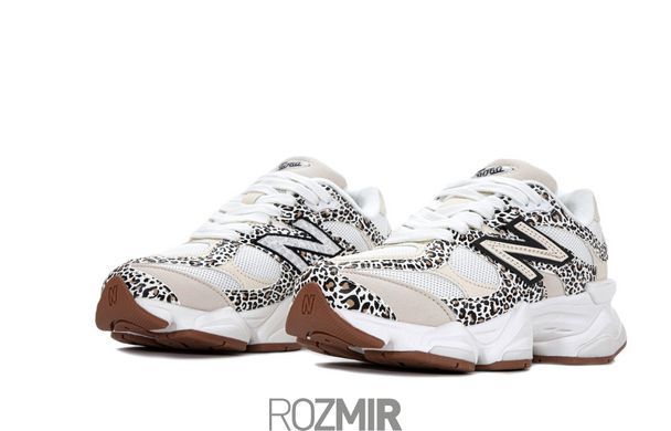 Женские кроссовки New Balance 9060 "Beige/White/Brown/Leopard Print"