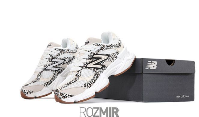 Женские кроссовки New Balance 9060 "Beige/White/Brown/Leopard Print"
