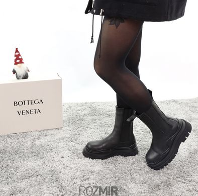 Зимові черевики Bottega Veneta Tire Boots ""Black" з натуральним хутром