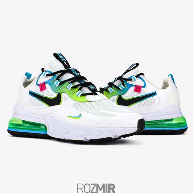 Мужские кроссовки Nike Air Max 270 React WW White/ Black-Blue Fury-Volt