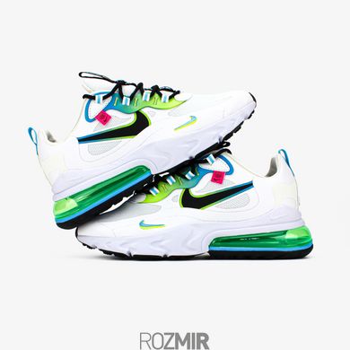 Мужские кроссовки Nike Air Max 270 React WW White/ Black-Blue Fury-Volt