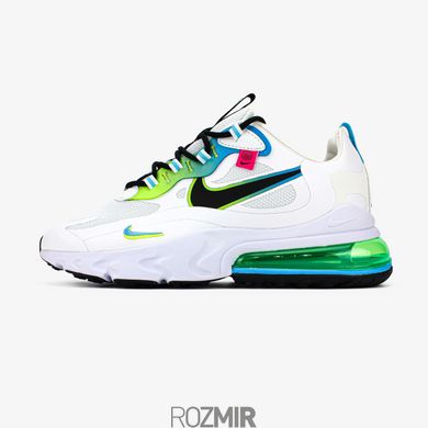 Мужские кроссовки Nike Air Max 270 React WW White/ Black-Blue Fury-Volt