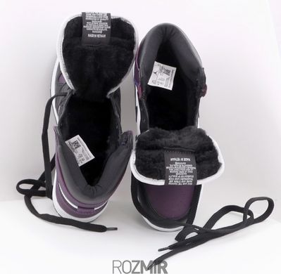 Зимние кроссовки Air Jordan 1 Mid Winter "Violet/Black - White" с мехом