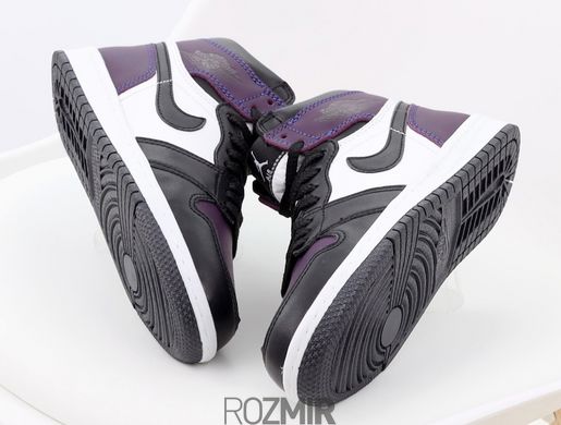 Зимние кроссовки Air Jordan 1 Mid Winter "Violet/Black - White" с мехом