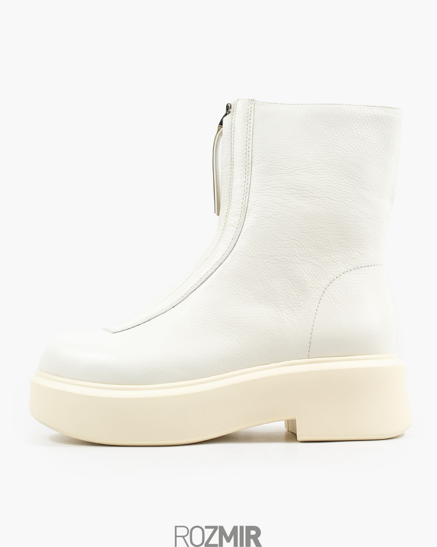 The Row 50mm Zipped leather ankle boots White 0427