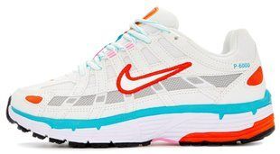 Женские кроссовки Nike P-6000 "White/Aqua/Orange/Black/Pink"