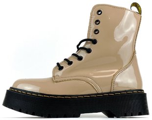 Лакированные ботинки Dr. Martens Jadon Patent Premium FUR "Beige" с мехом