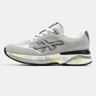Мужские кроссовки Premiata Moerun "Grey/White/Black/Yellow"