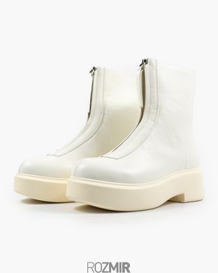 Ботинки The Row 50mm Zipped leather ankle boots White