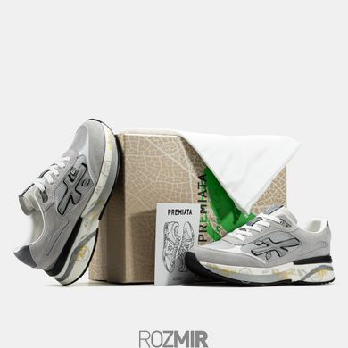 Мужские кроссовки Premiata Moerun "Grey/White/Black/Yellow"