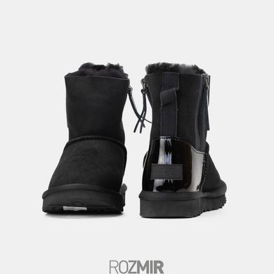 Женские угги UGG Classic Mini Double Zip "Black Lacquer"